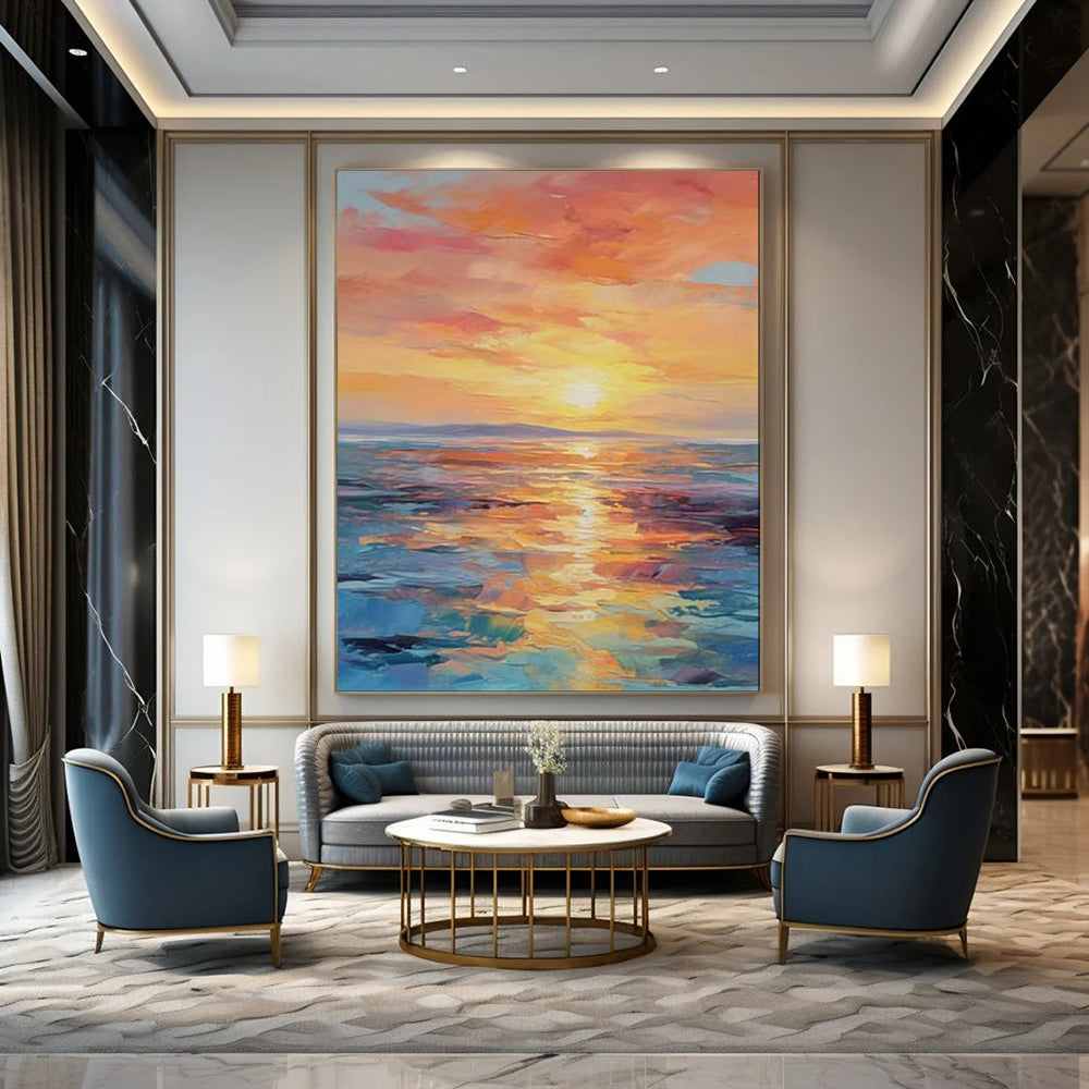 evening seascape coastal abstract design 4